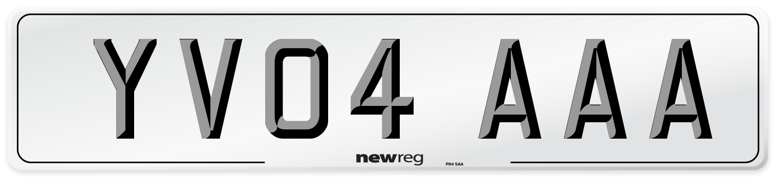 YV04 AAA Number Plate from New Reg